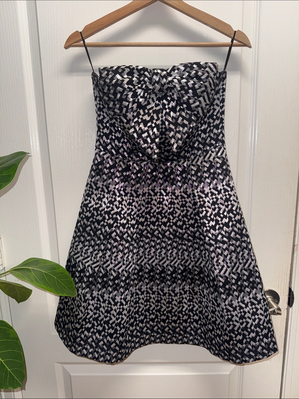 Eva Franco for Anthropologie tinseled jacquard strapless cocktail dress Size 2